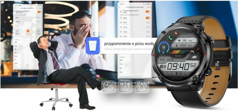 Smartwatch Gravity për meshkuj, e zezë