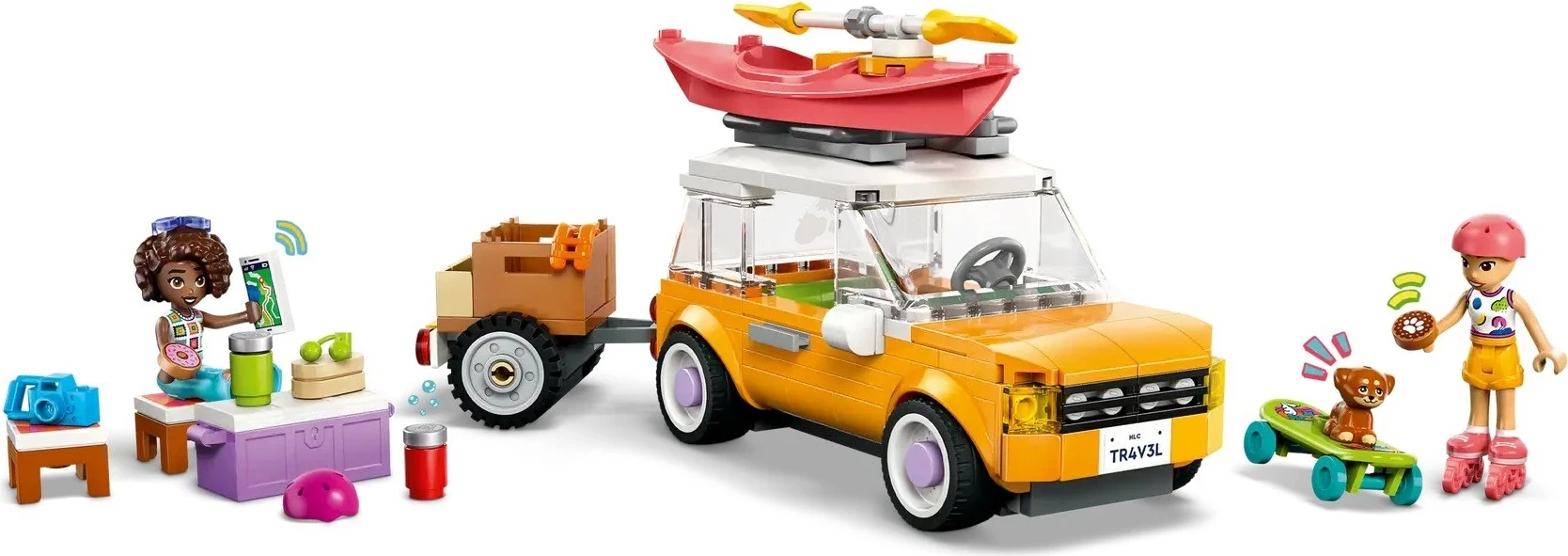 Set LEGO Friends Friendship Road-Trip Travel Car 42659, 220 pjesë, me 2 minifigura, për fëmijë 6+
