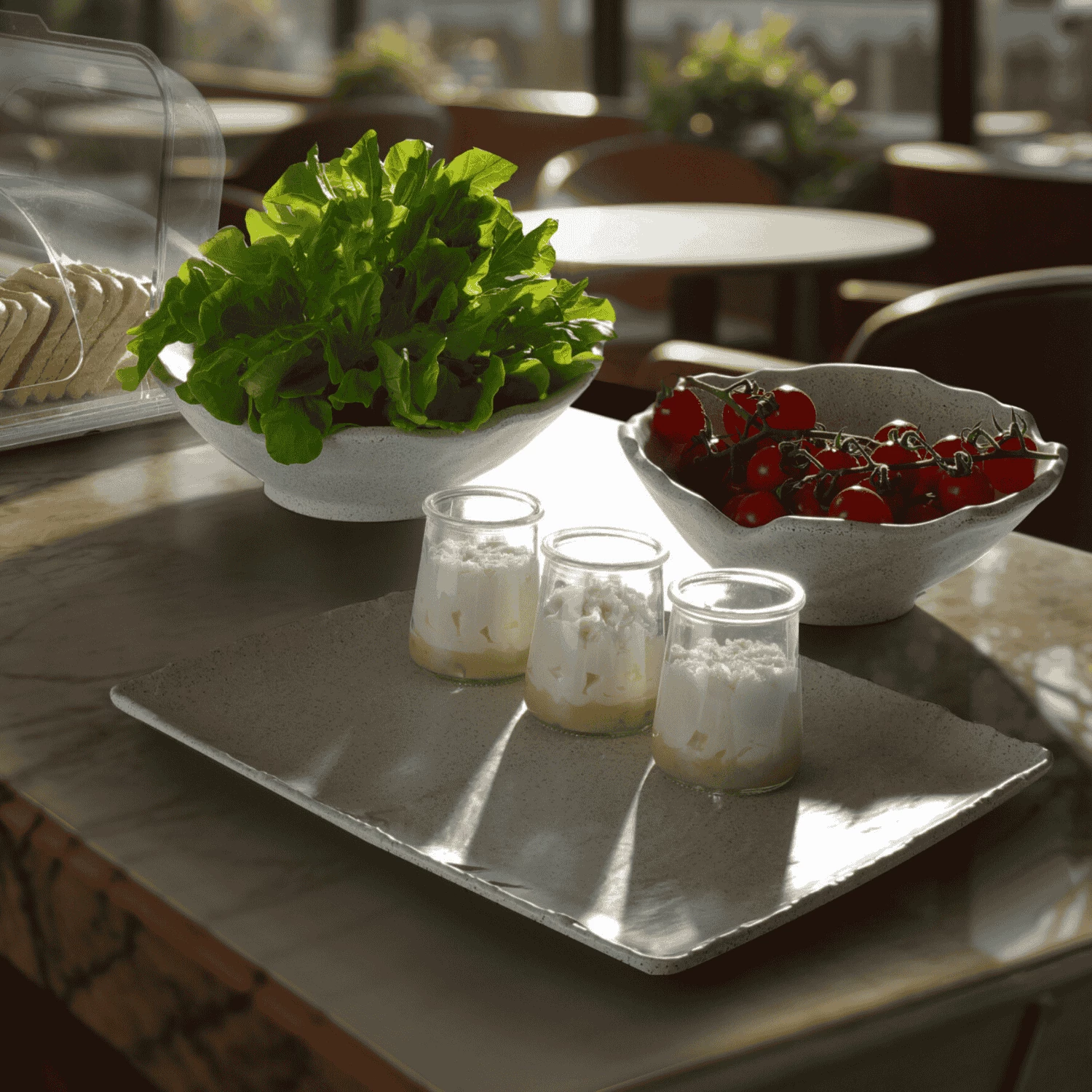 Tabaka servirëse melamine, Fine Dine, Polaris Platter GN 1/1, 530x325 mm, gri granit