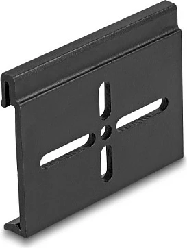 Klips montimi DeLOCK për shinë DIN 60 x 47.8 mm, alumin, i zi