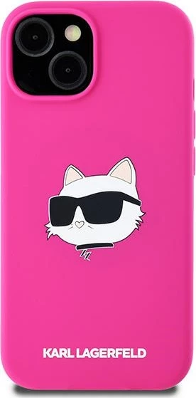 Mbështjellës Karl Lagerfeld Silicone Choupette Head MagSafe për iPhone 15 Plus / 14 Plus, Rozë