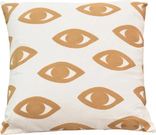 Jastëk Eyes Inart ngjyrë natyrale-bardhë 45x45x2.5cm