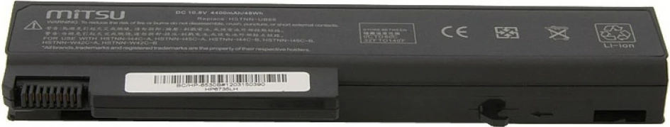 Bateri laptop Mitsu BC/HP-6530B, 4400 mAh, 10.8-11.1V, për HP/Compaq, e zezë