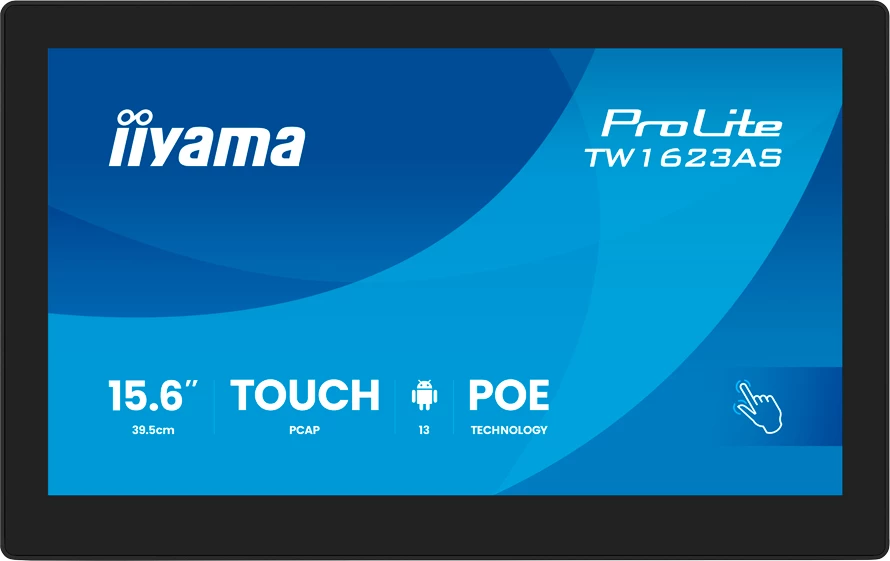 Monitor touch IIYAMA ProLite TW1623AS-B3P 15.6\" Full HD, Android 13, PCAP 10pt, PoE, i zi