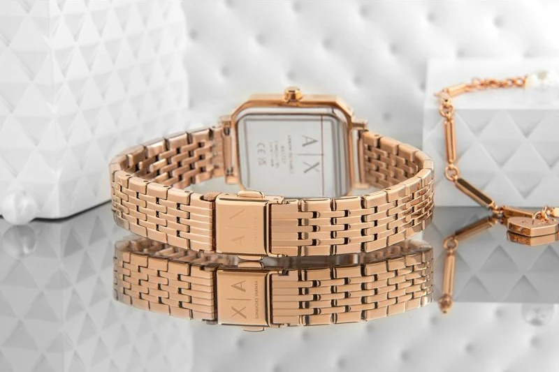 Orë dore set për femra Armani Exchange, rozë gold