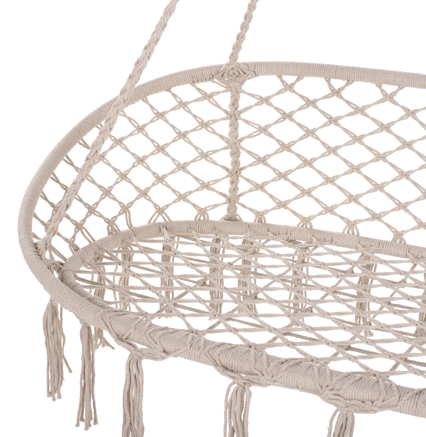 Folé varëse për dy persona, litar makrame, ngjyrë bezhë, FH5769, 130x67x120-140H cm