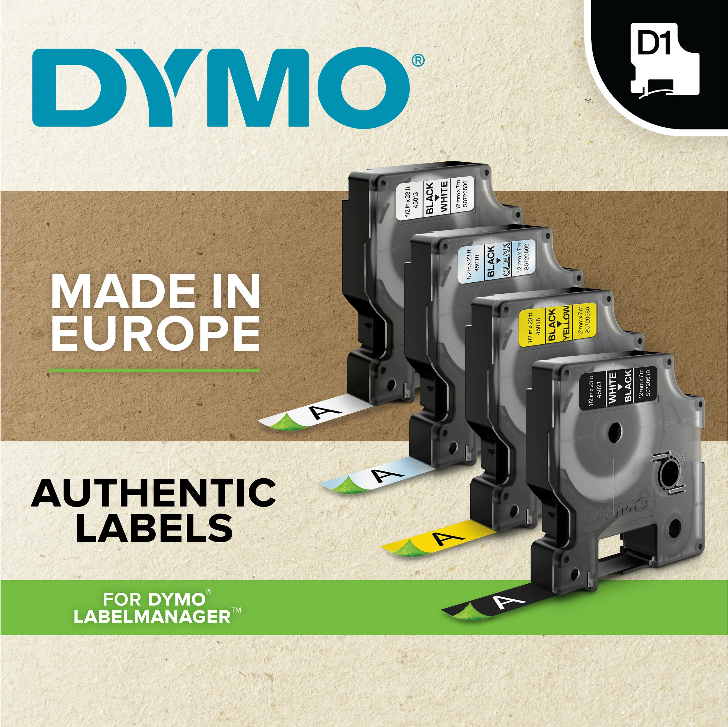 Shirit etiketash Dymo D1 S0720720 (40917), 9mm x 7m, zi në të kuqe