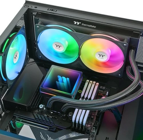 Ftohës i lëngshëm AIO Thermaltake TH240 V3 ARGB 240mm, 2x120mm, i zi