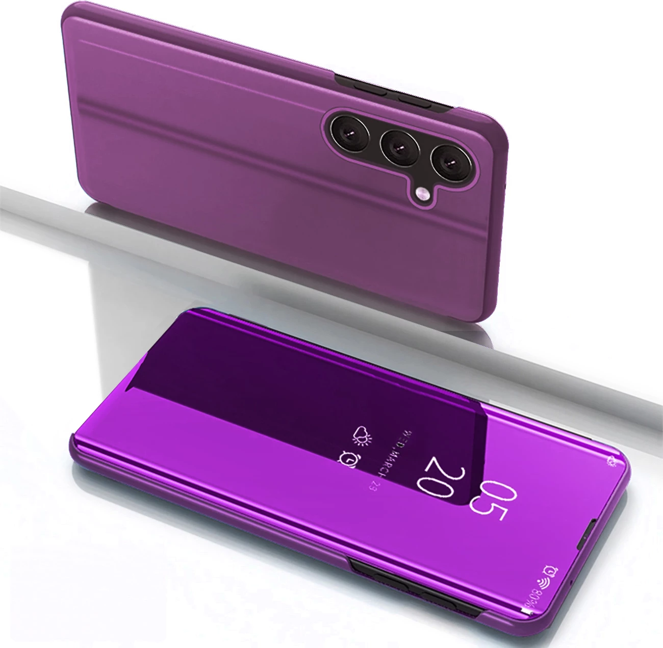 Mbështjellës Hurtel për Samsung Galaxy S25, Clear View Case, Rozë