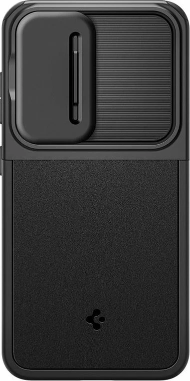 Mbështjellës Spigen Optik Armor për Samsung Galaxy S24, mbrojtje hibride TPU+PC, kapak rrëshqitës për kamerë, i zi