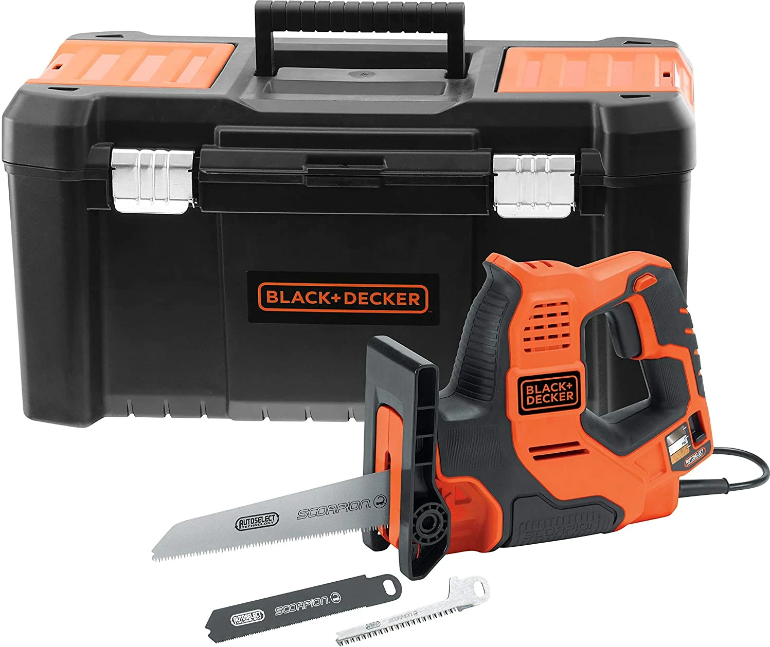 Sharrë zhig-zhag Black&Decker Scorpion RS890KA 500 W AutoSelect 230 V, portative me kabllo 3 m, portokalli/zi