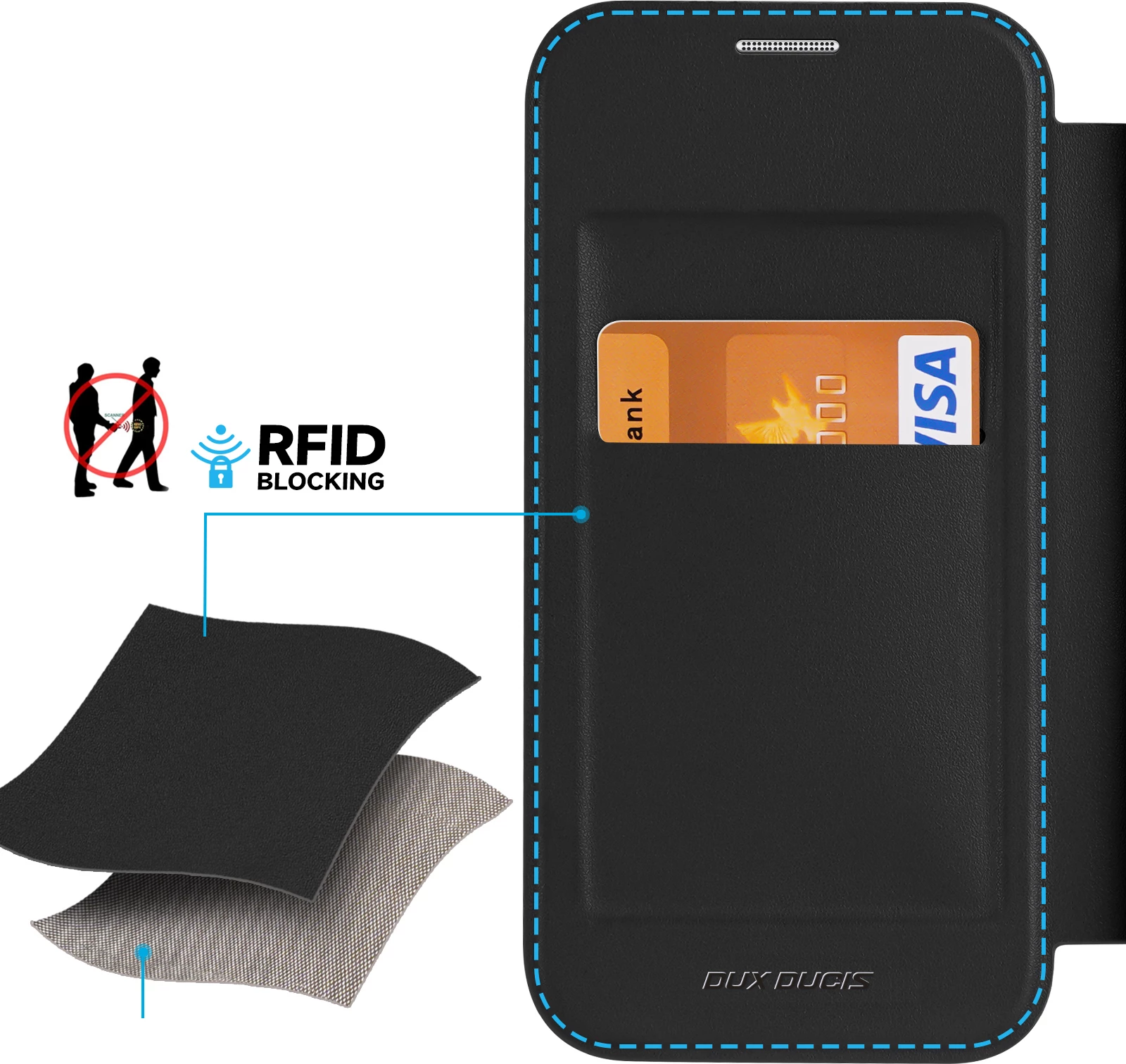 Mbështjellës Dux Ducis Skin X Pro për Samsung Galaxy S24, me unazë magnetike dhe kapak, i zi