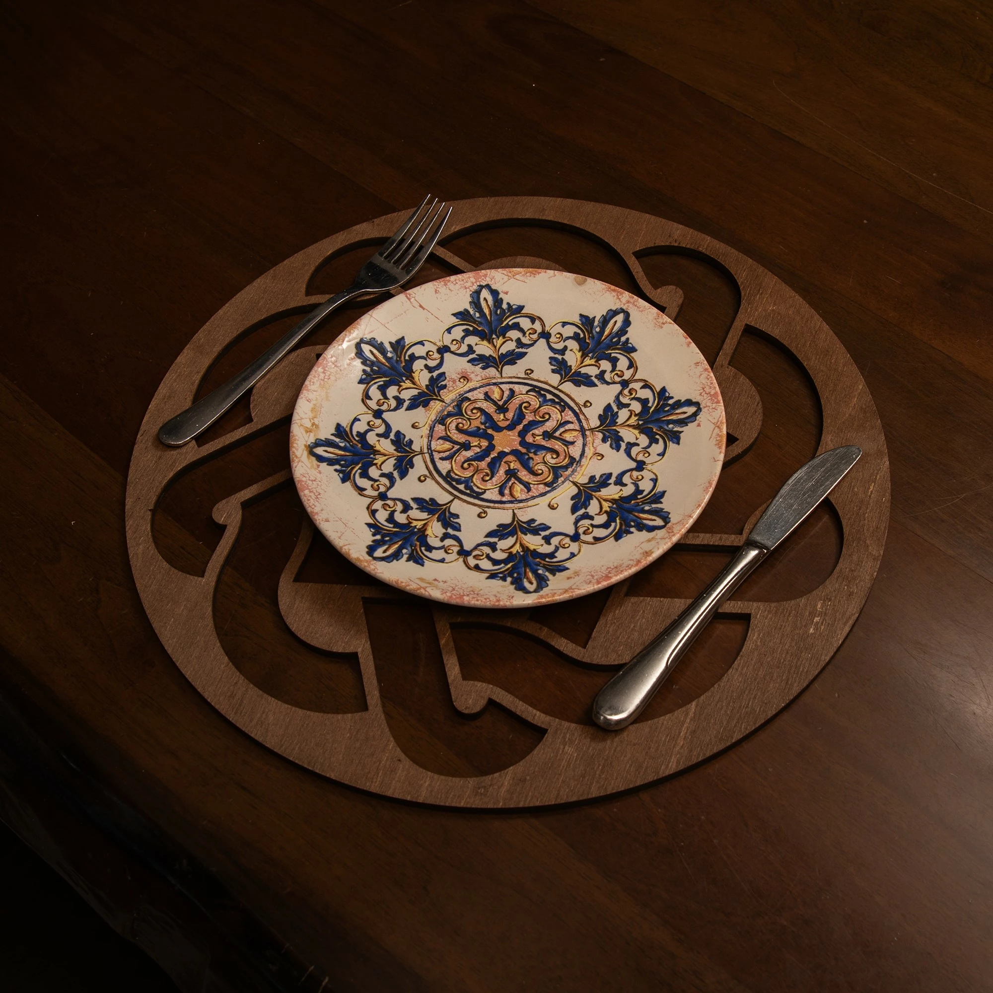 Set nënshimesh druri për tavolinë (6 copë), Hermia, ngjyrë wenge