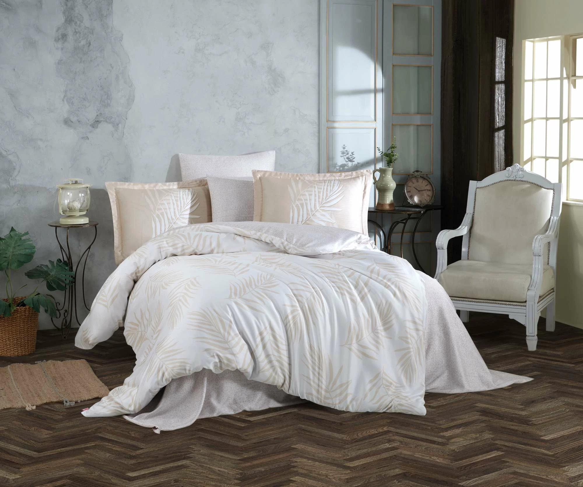 Set mbulesash për jorgan, Tencel Satin, ngjyrë krem-bezhë, L'essentiel, Infinity, dopio