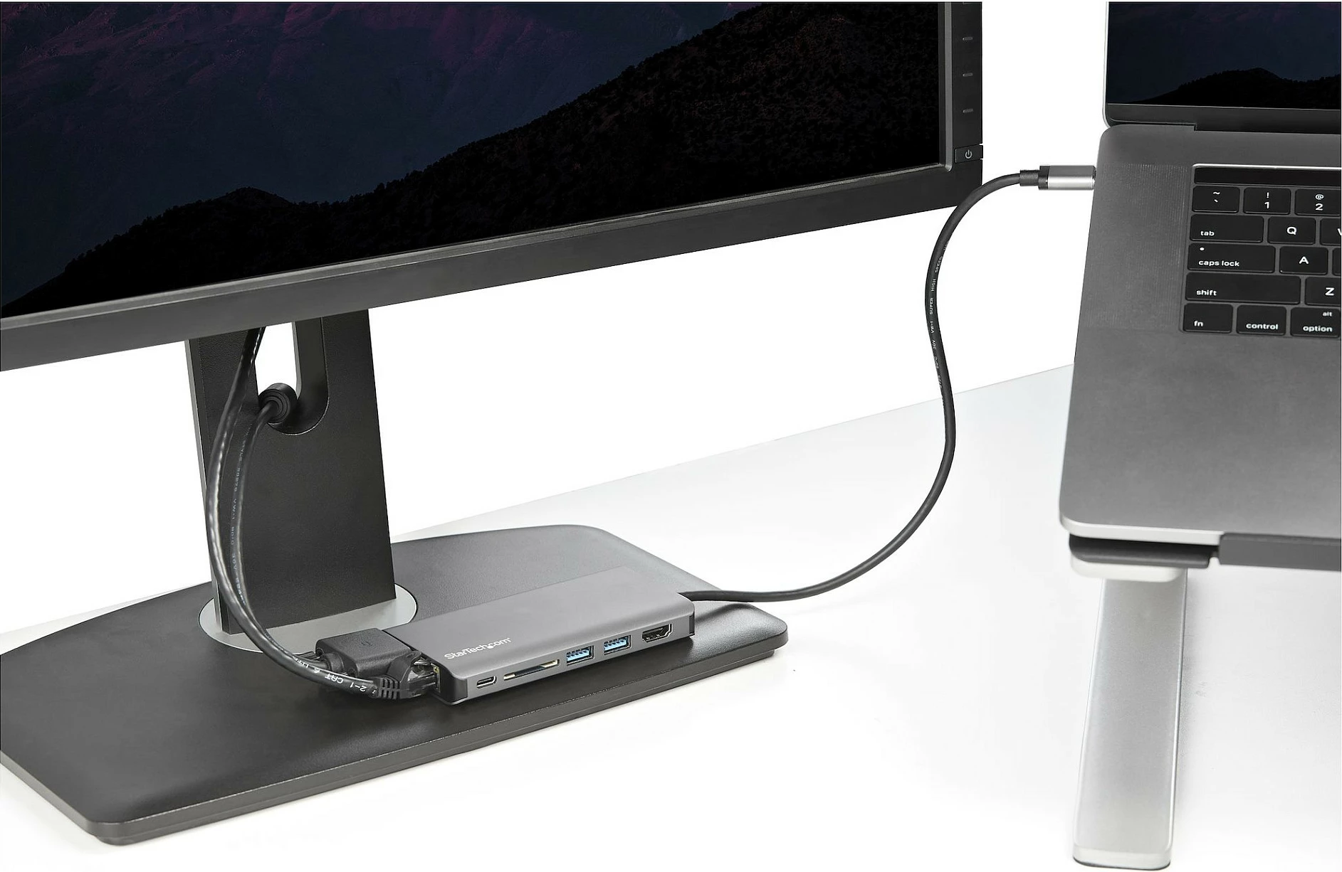 Adapter multiport USB-C StarTech DKT30CHVAUSP, mini docking me HDMI 4K, VGA, 100W PD, USB 3.0, LAN, SD, gri