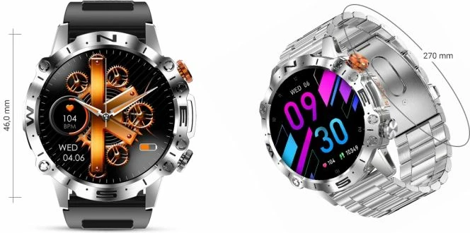 Smartwatch Gravity për meshkuj, e zezë