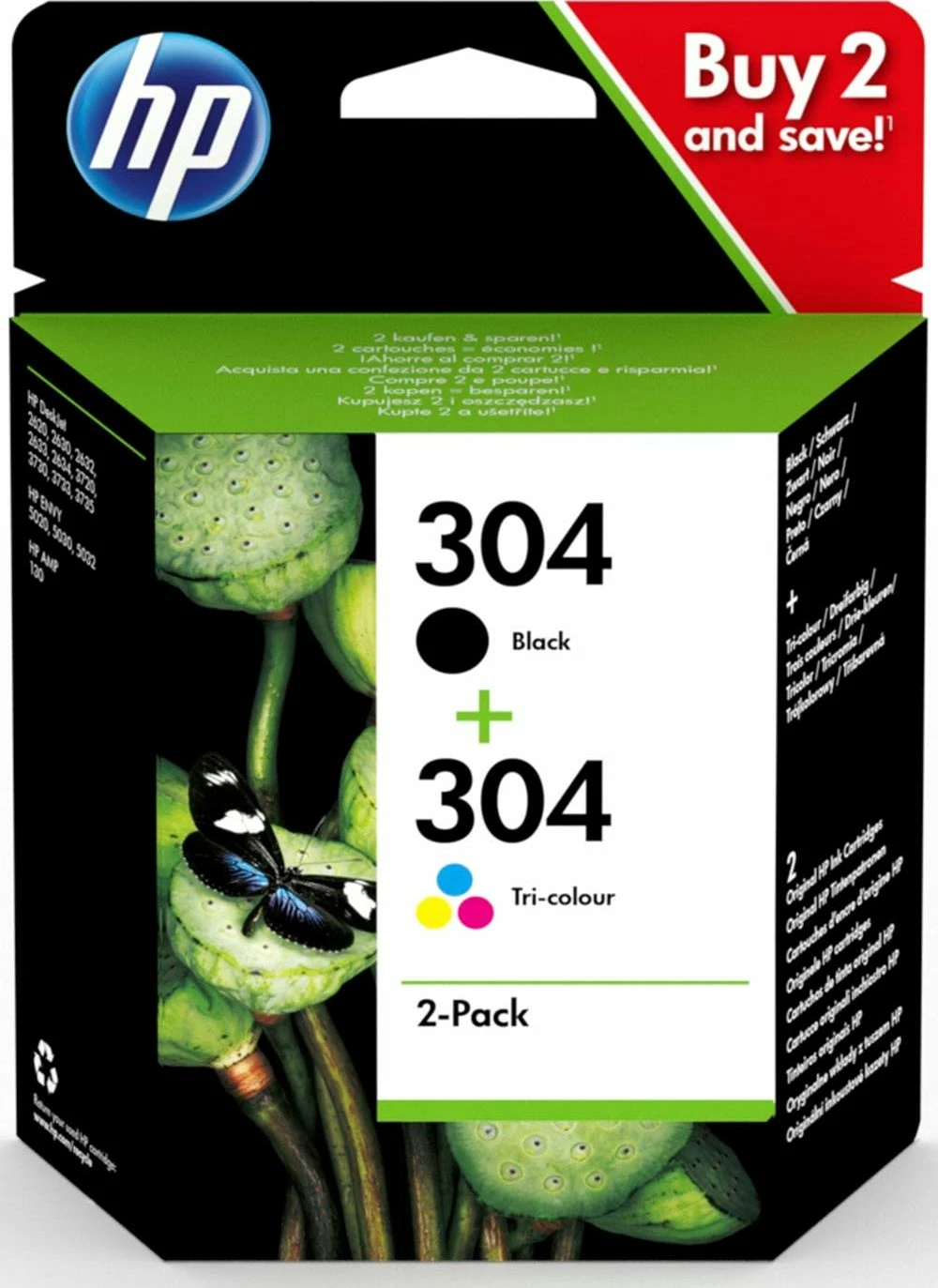 Kartrixh boje HP 304 (3JB05AE) 2-pack, e zezë + tri-color
