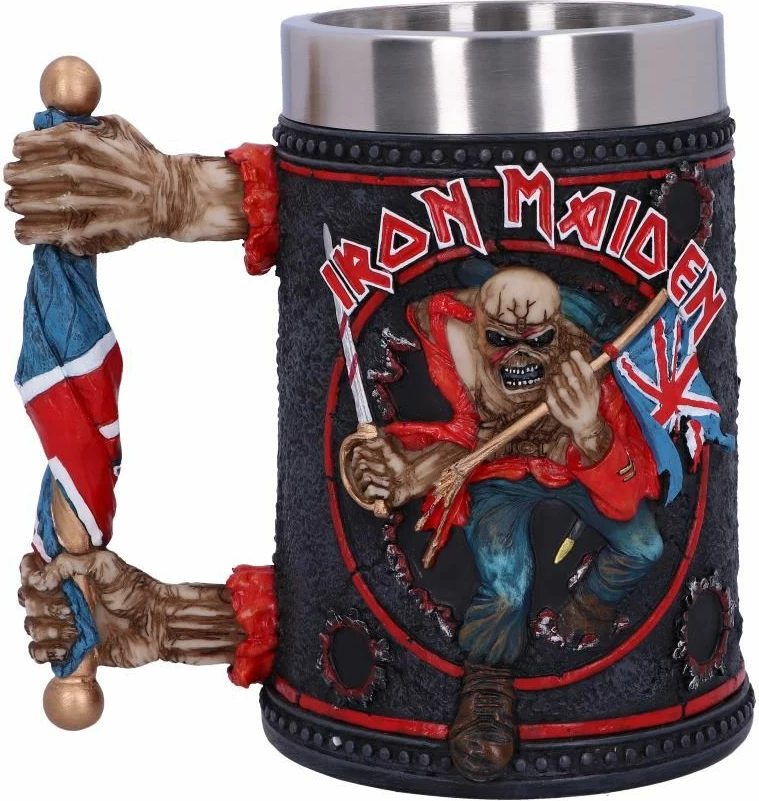Krigë birre NEMESIS NOW Iron Maiden Eddie The Trooper, resin me insert çelik inox