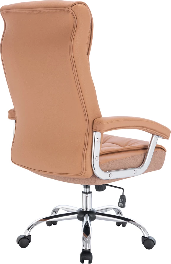 Karrige zyre Comfy, ngjyrë camel, krom, 66.5x67.5x120