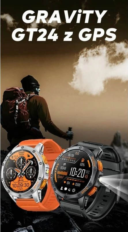 Smartwatch për meshkuj Gravity, e zezë