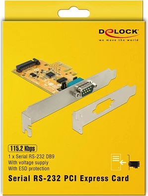 Kartelë zgjerimi PCIe DeLOCK 90293, RS-232 (DB9), PCIe 2.0, low-profile
