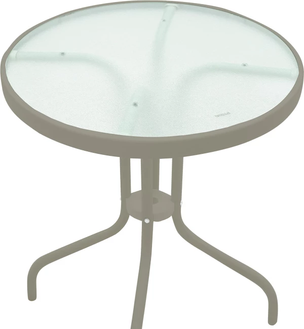 Set tavoline me karrige për terasë, 3 pjesë, ngjyrë shampanjë, D60x70cm