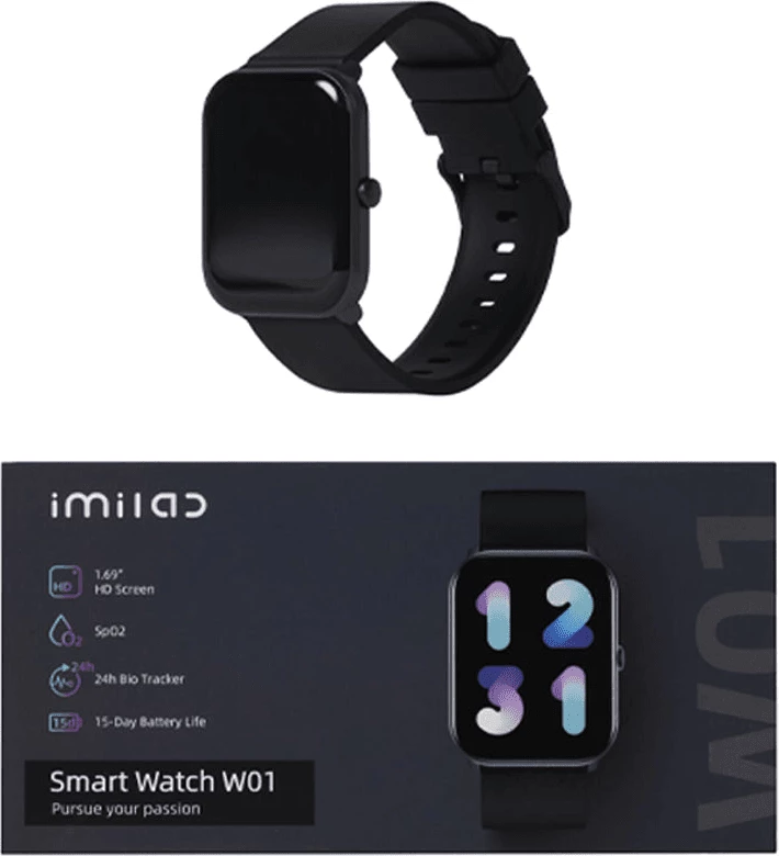 Smartwatch Imilab Fitness W01 1.69" ekran me prekje, 70+ moda sportive, 3ATM, 220mAh, i zi