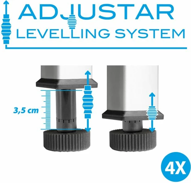 tryezë kampingu BRUNNER Titanium Quadra Tropic 4 MPN 0406095N 120.5×70×72 cm alumini 30 kg me çantë bartjeje argjendtë/zezë me bambu