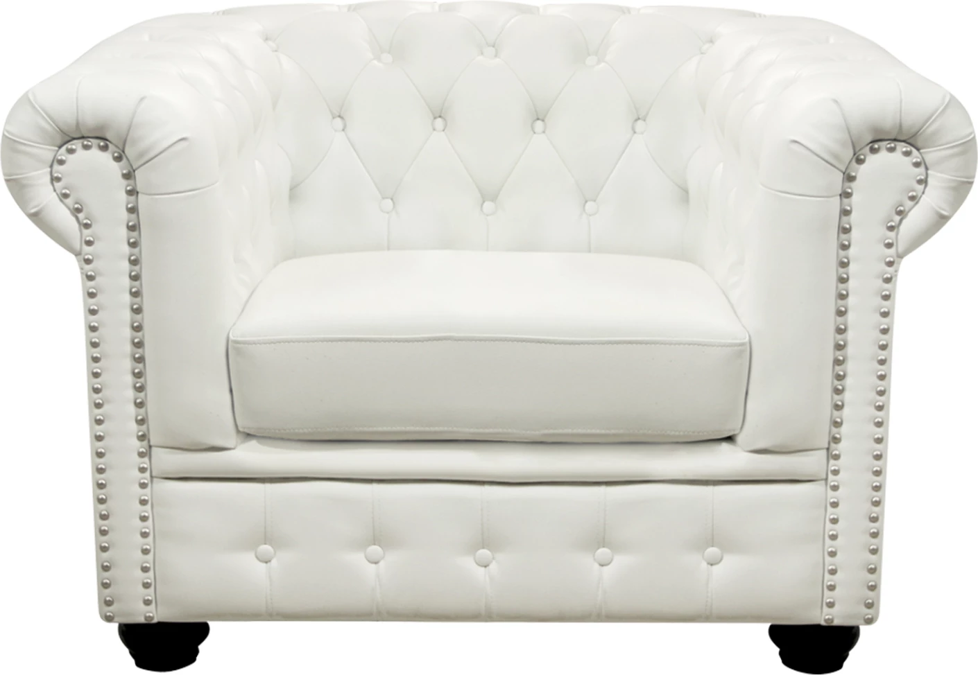 Karrige Polina Chesterfield FH3011.02, PU Bardhë, 110x90x73Hcm