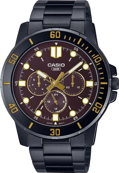 Orë dore Casio MTP-VD300B-5E, e zezë/artë