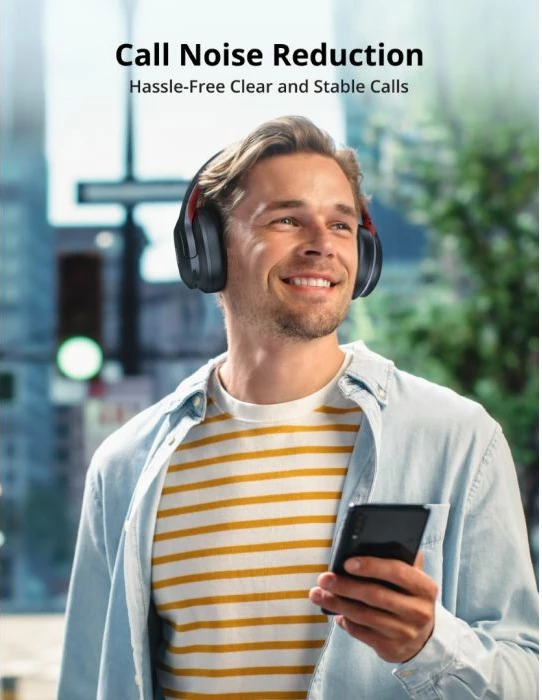 Kufje Bluetooth TaoTronics TT-BH1121, driver 40 mm, Bluetooth 5.3, 20 orë bateri, palosshme, me lidhje 3.5 mm, të zeza