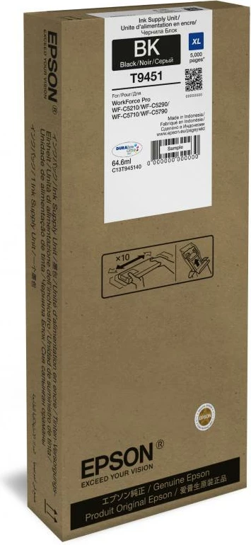 Fishek boje, Epson, C13T945140 XL 65 ml, e zezë
