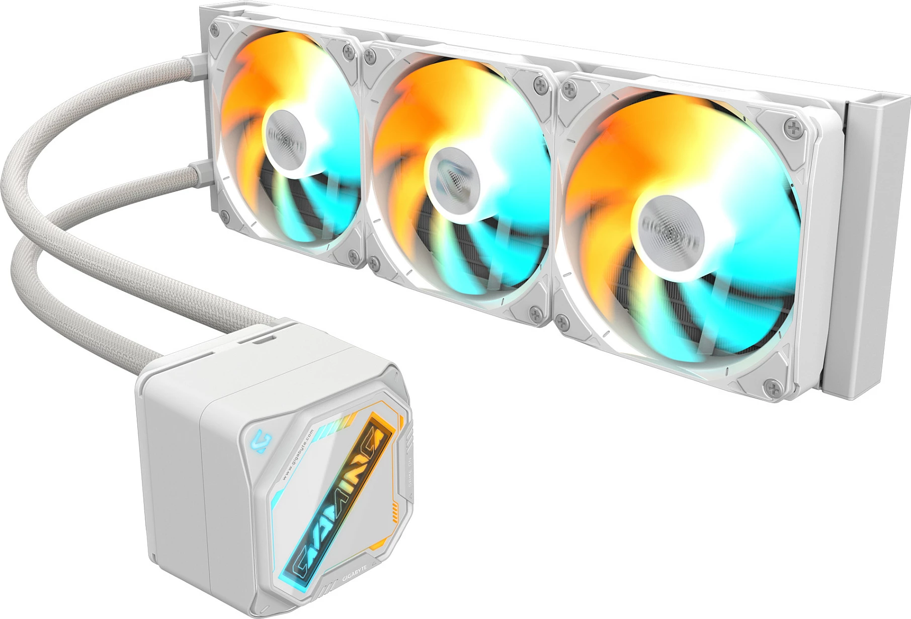 Ftohës CPU me ujë AiO Gigabyte Gaming 360 ICE, radiator 360mm, 3x120mm RGB, TDP 300W, i bardhë