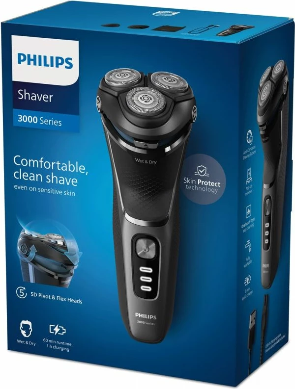Rroje elektrike Philips Series 3000 S3343/13, e zezë