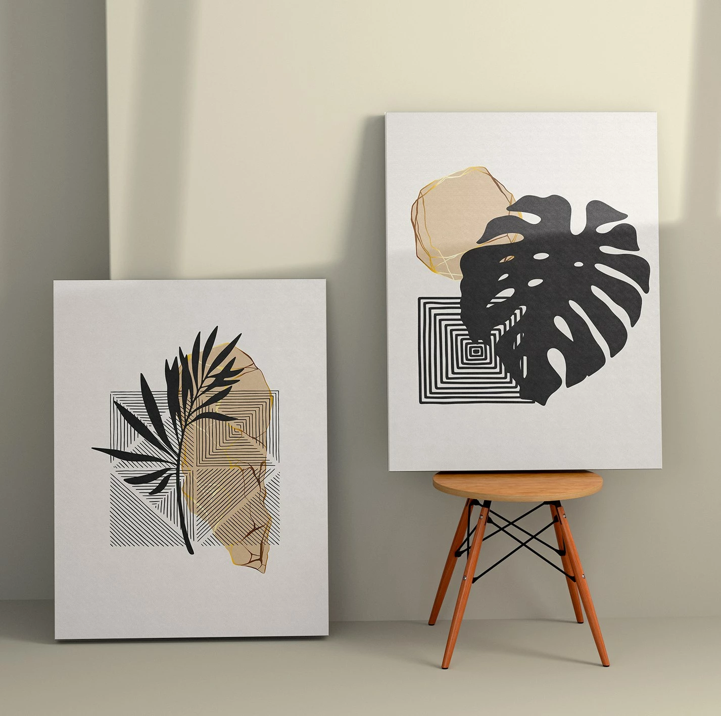 Piktura dekorative në kanavacë, 2 copë, Wallity, 2KNV4261, 50x70cm