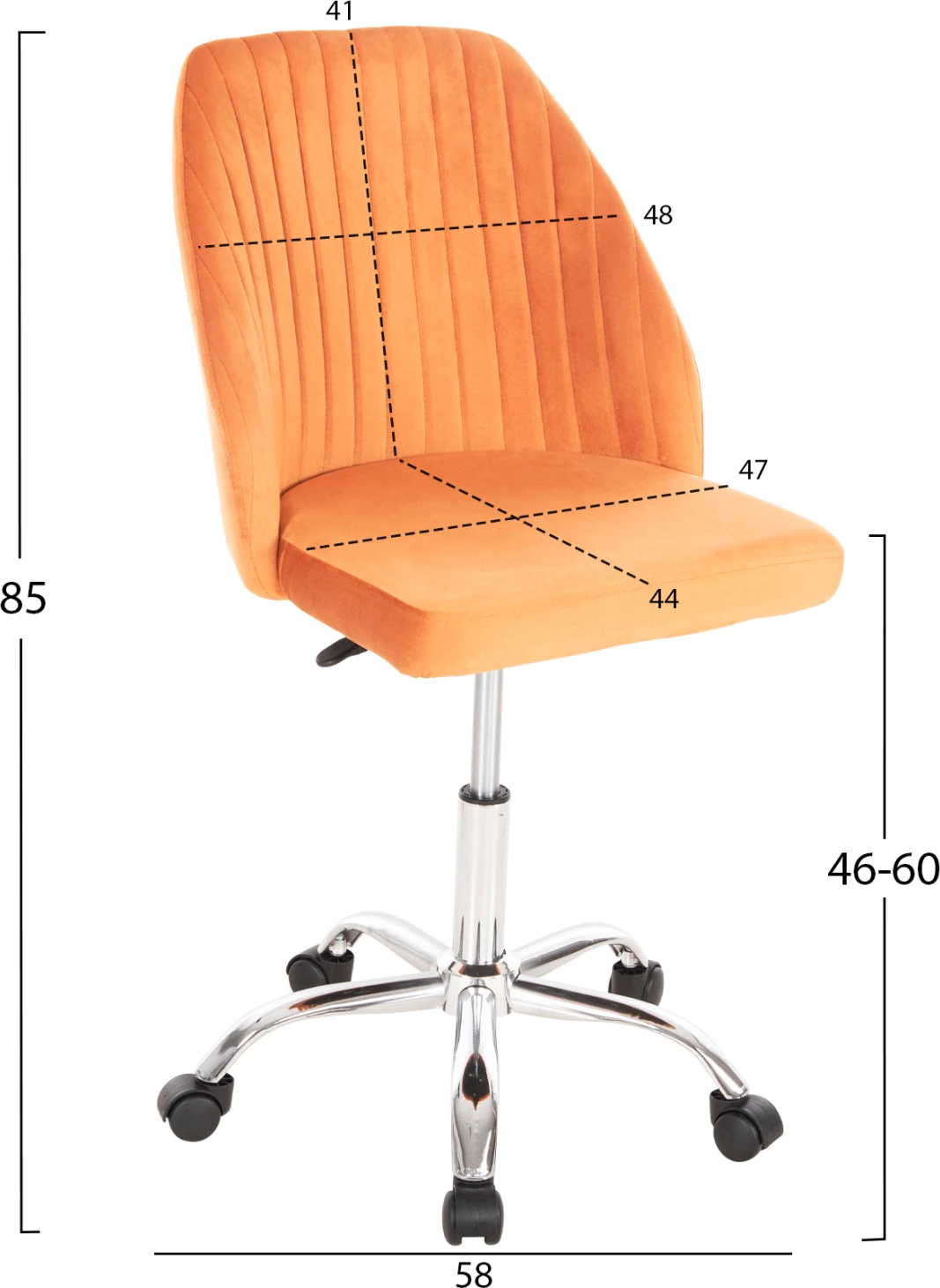 Karrige për zyre HOLLIS FH9008.04, e portokalltë