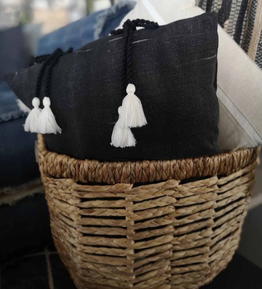 Jastëk dekorativ Sable 9, pambuk, ngjyrë e zezë, 45x45cm