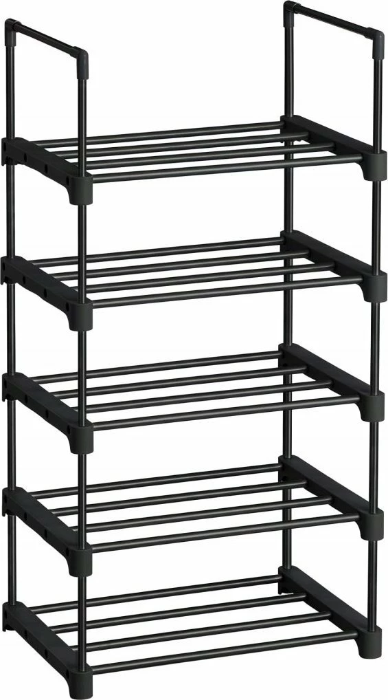 Kabinet për këpucë Leobert LSA005B02, 5 rafte, 45 x 30 x 89.5 cm, metal, i zi