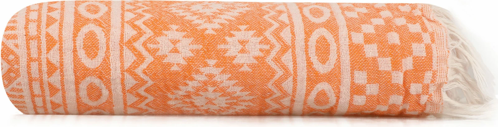 Peshqir plazhi Fouta, model qilimi, portokalli, Mijolnir, 90x170cm