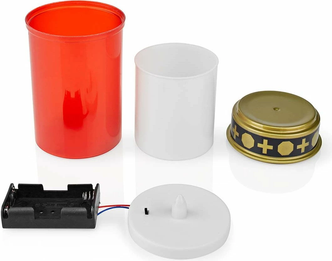 Qiri LED Nedis GRLT1 12 cm Ø7.4 cm IP44 timer 6/18, i kuq, set 12 copë