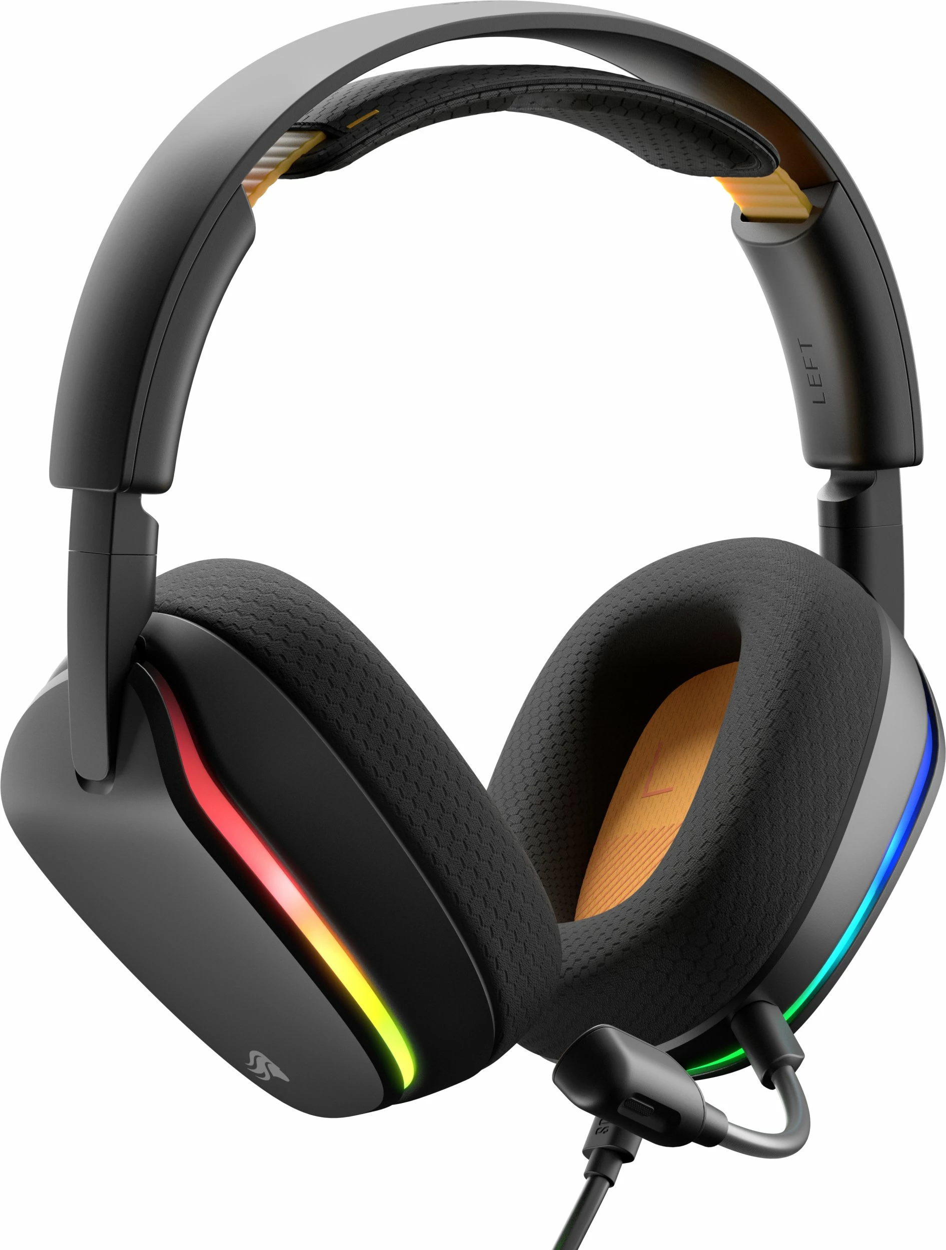 Kufje gaming Glorious GHS Eternal RGB, 40mm, me kabllo 3.5mm/USB-C, mikrofoni i shkëputshëm, RGB, të zeza
