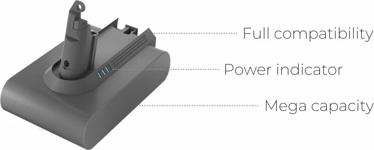 Bateri Newell DSV6B 2600mAh 21.6V për Dyson V6, gri