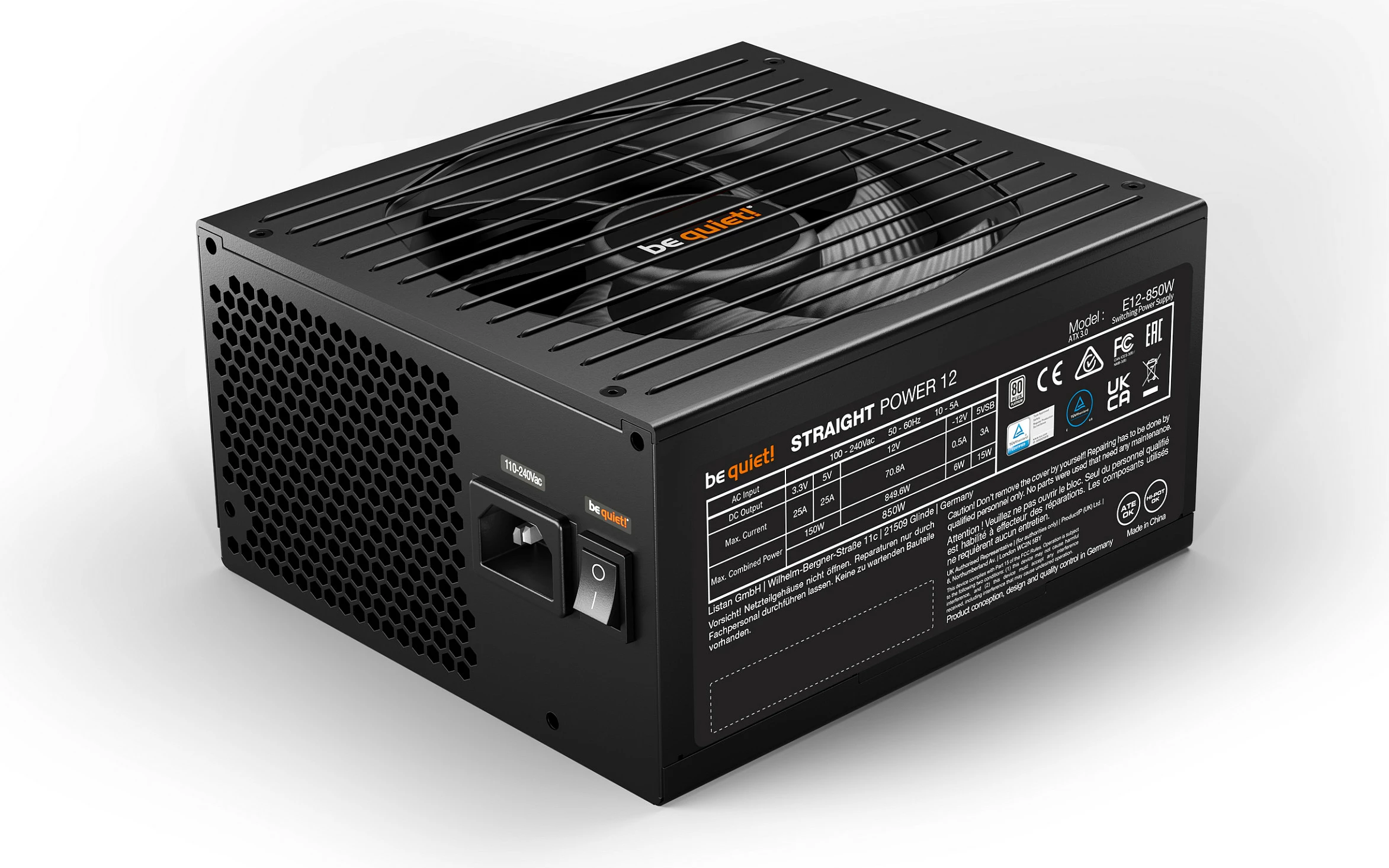 PSU Be Quiet! BN337, 850 W, 80 PLUS Platinum, Modular