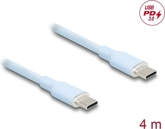 Kabllo USB-C DeLOCK 81236, 4m, USB 2.0, PD 60W, blu