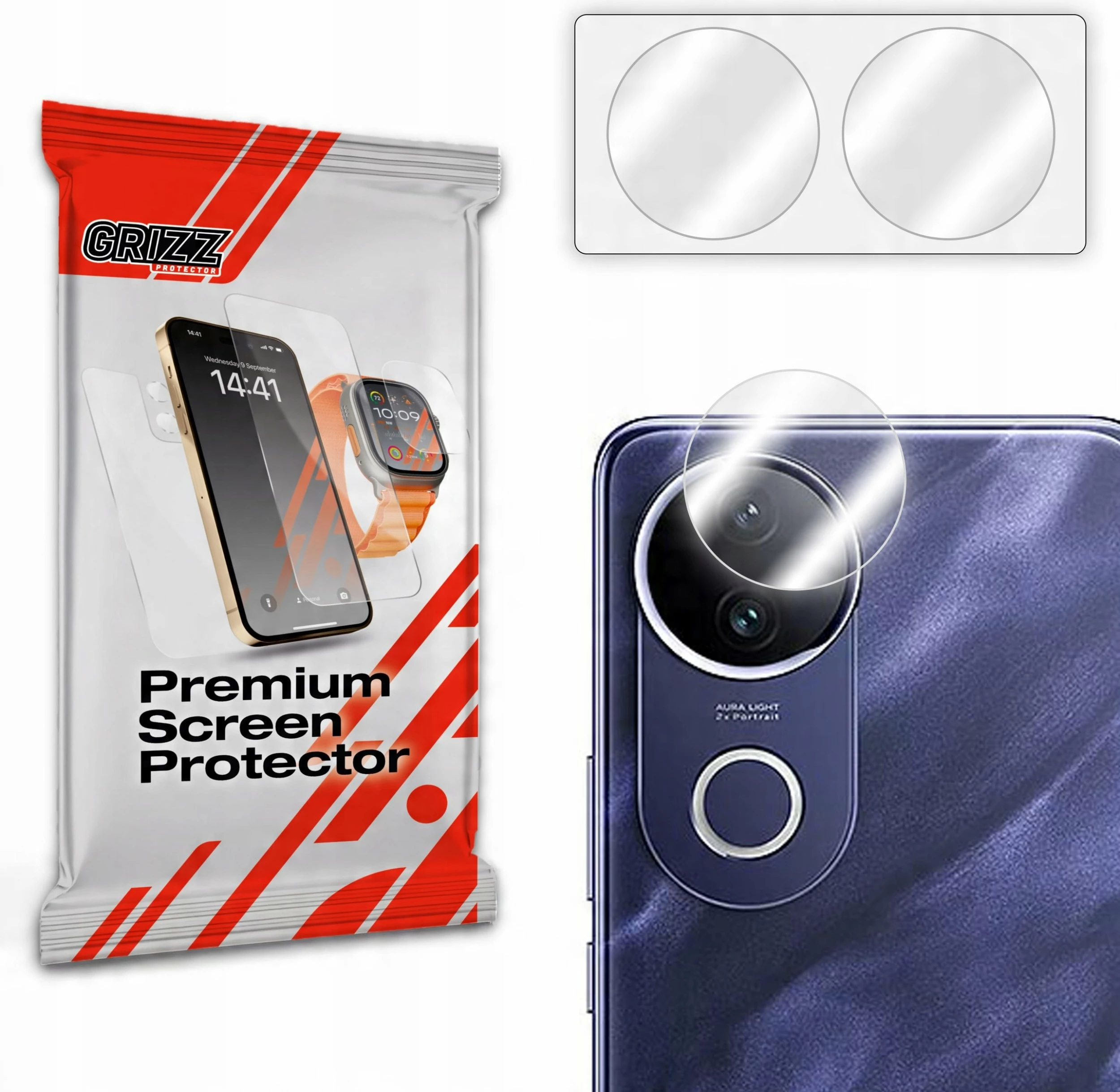 Xham mbrojtës për kamerë GrizzGlass HybridGlass për Vivo V50e, 2 copë