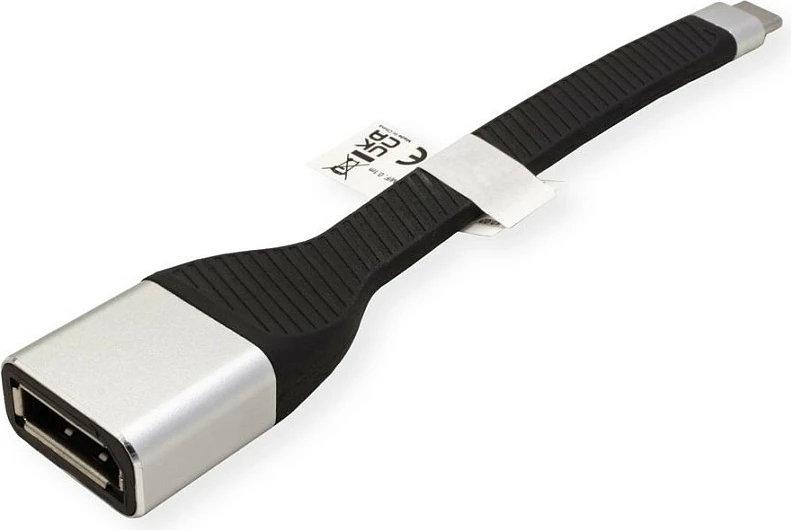 Adapter ROLINE 12033240, USB-C në DisplayPort, 4K 60Hz, 0.13 m, i zi