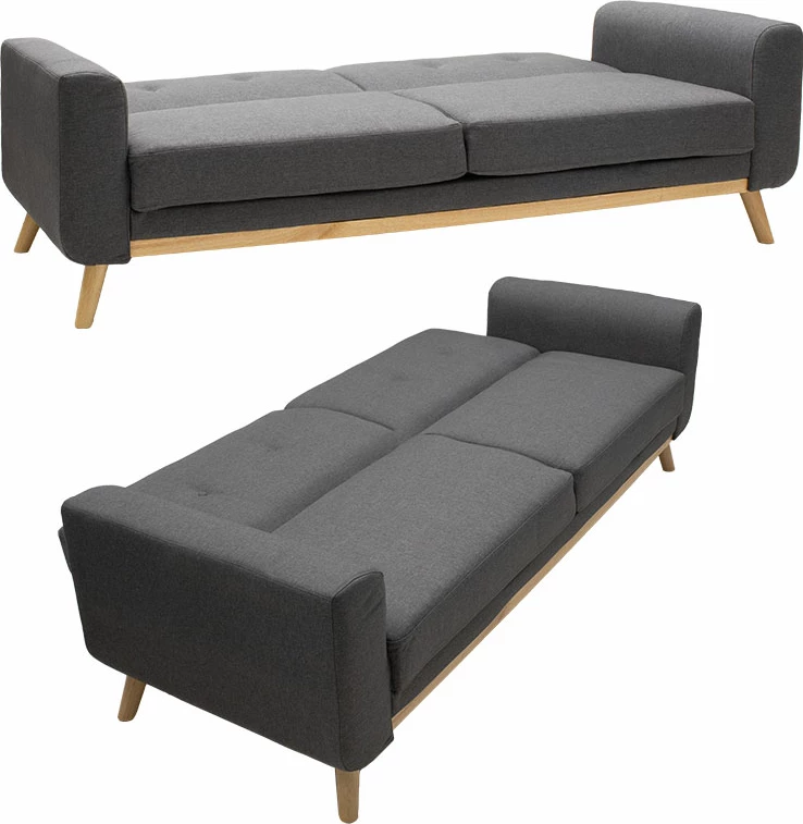 Divan-tresh shtrat Carmelo ngjyrë gri e errët 214x80x86cm