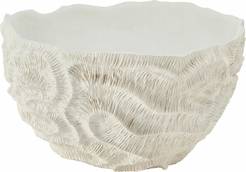 Enë dekorative CORALLI, polirezine, e bardhë, 36x36x21cm
