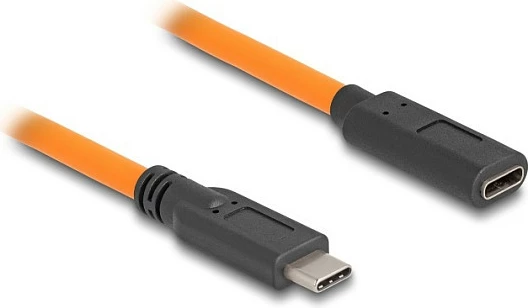 Kabllo zgjatëse USB-C DeLOCK, 1 m, 5 Gbps, 5A, portokalli