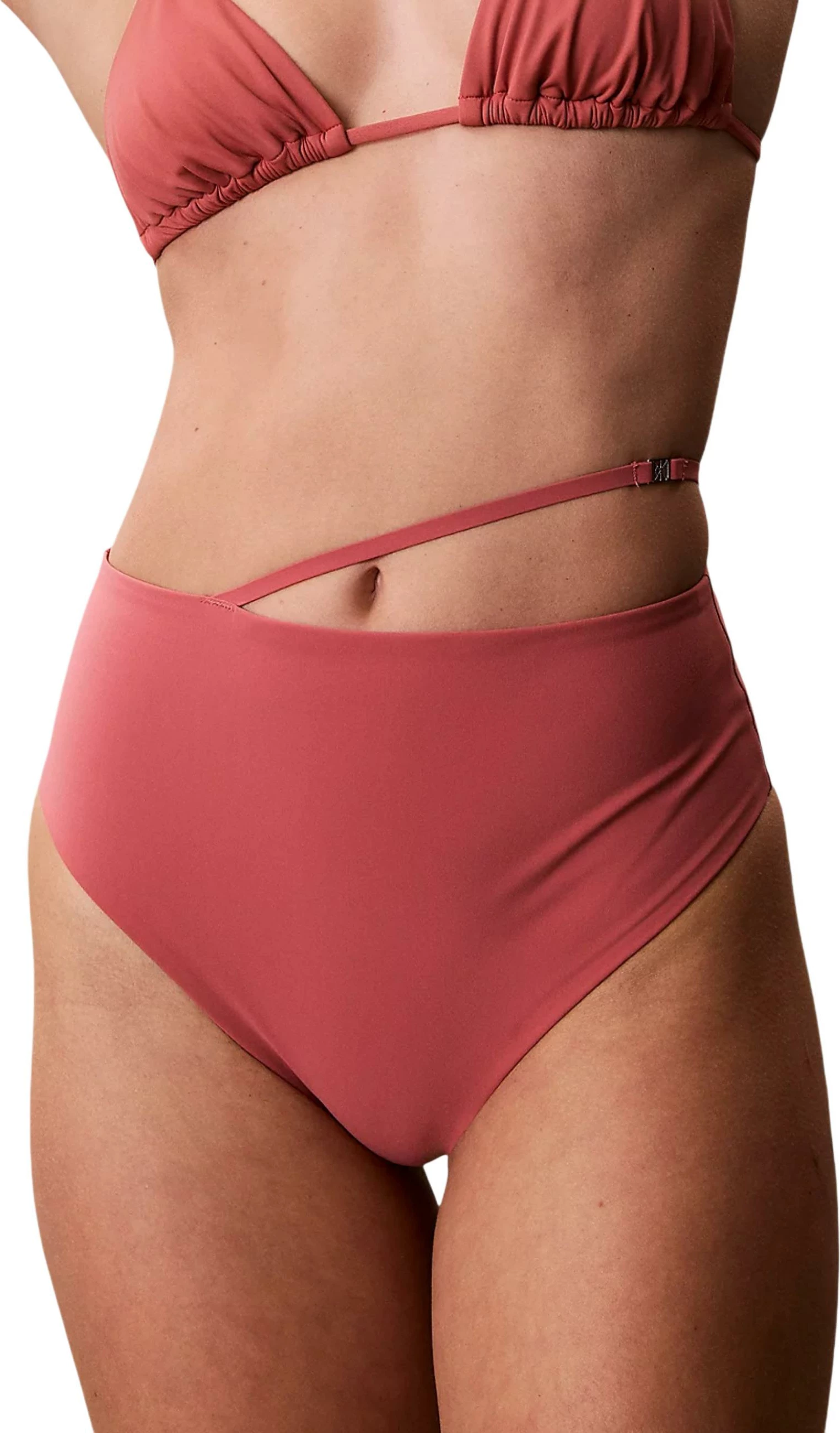 Të poshtme noti për femra Calvin Klein Jeans HW Belt Bottom LV00Q61125, rozë antike